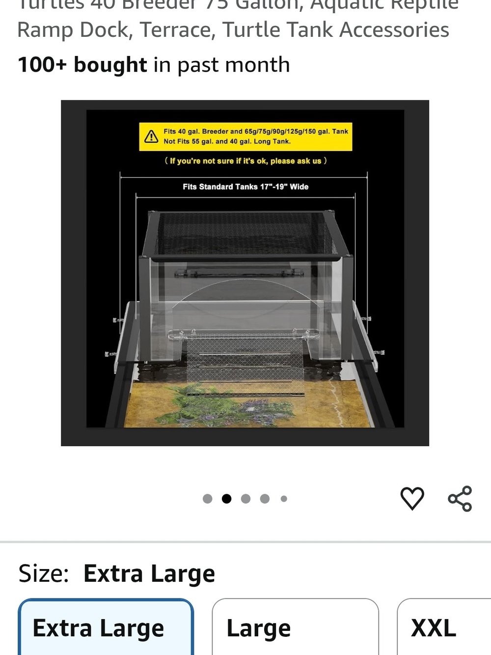 Clear Acrylic Turtle Ramp and Dock with Ramp - Picture 2 of 5